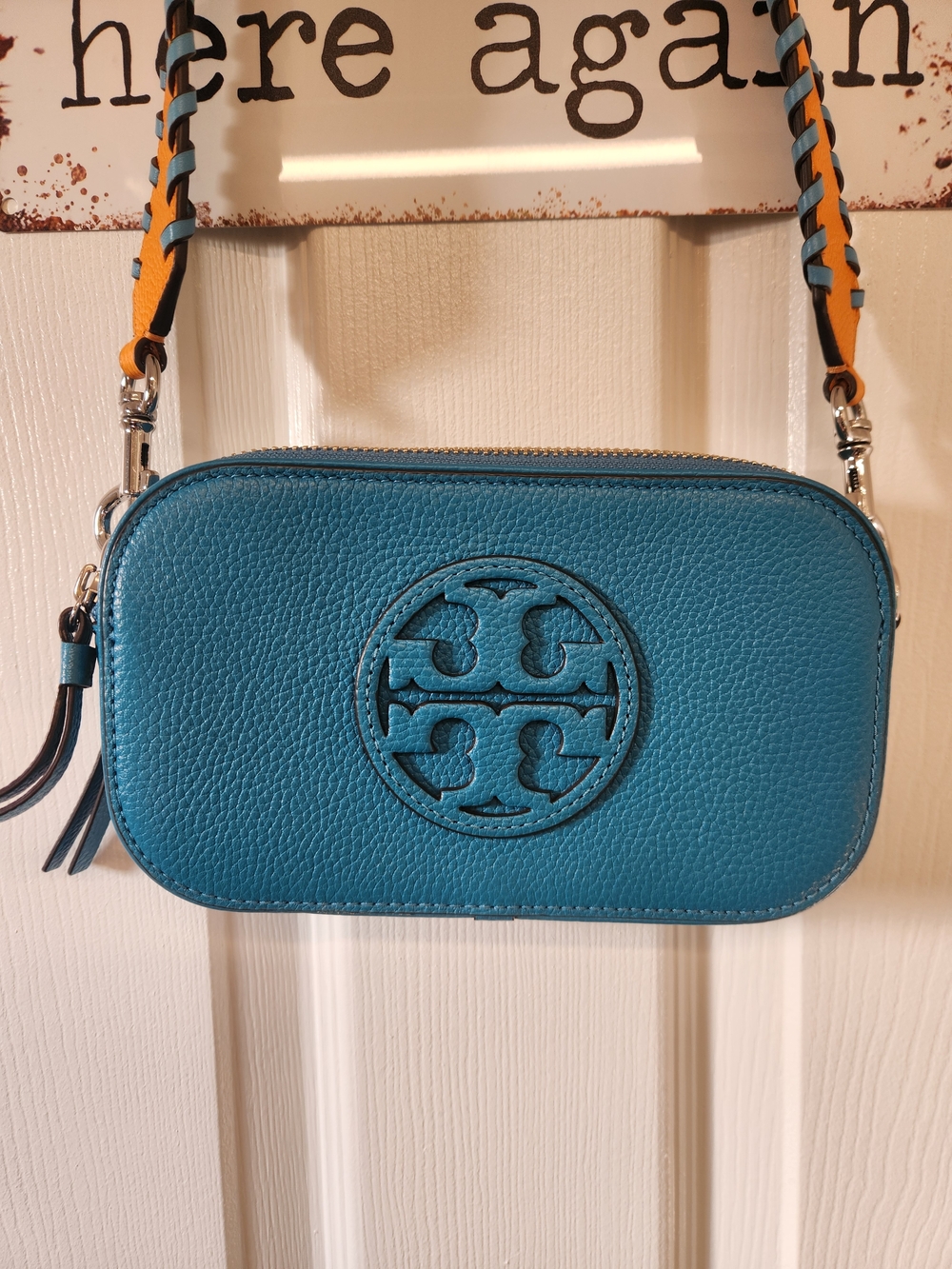 Tory Burch Teal Pebbled Leather Mini Miller